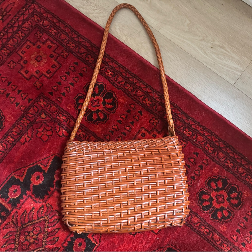 Woven Tan Shoulder Bag